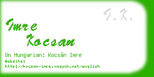 imre kocsan business card